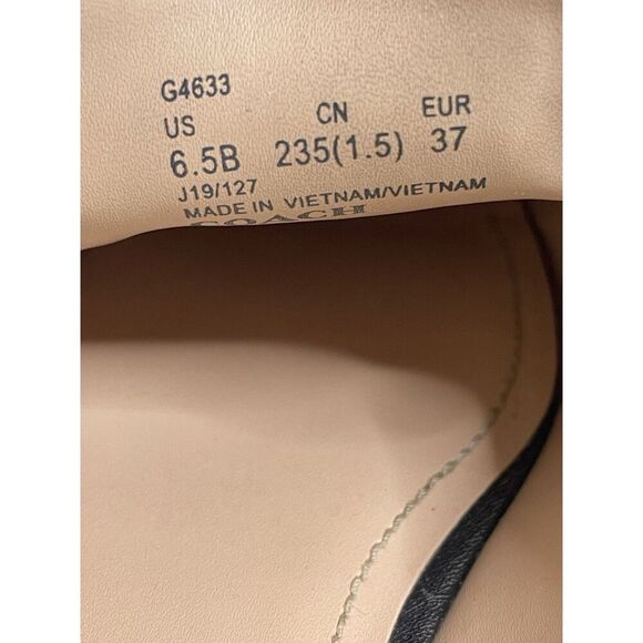 Coach Size 6.5 B Mule Flats Black Leather C Buckle Shoes G4833 Womens Slip On - Picture 11 of 16